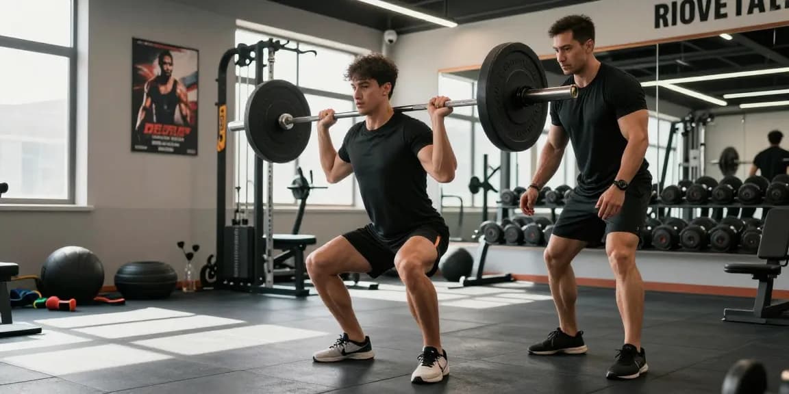 Anabolika Shop - Fitnessszene mit Athleten, Gewichten und motivierenden Elementen für Muskelaufbau.
