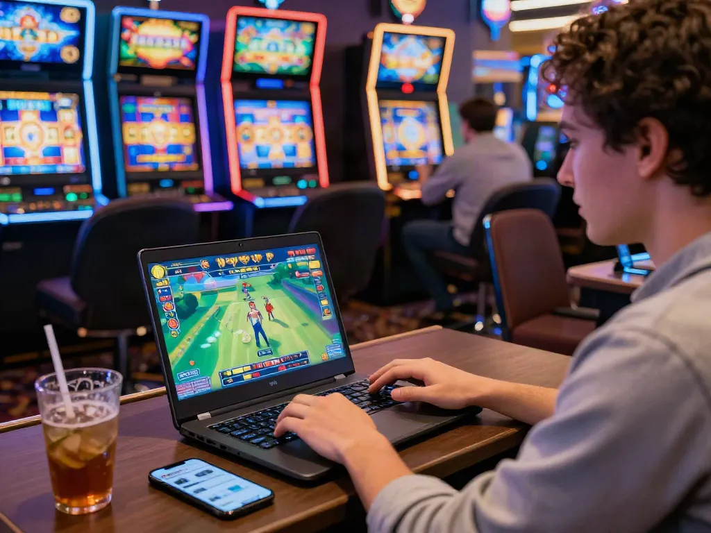 Exciting slot88 gaming experience with vibrant visuals, user engaged and enjoying online play.