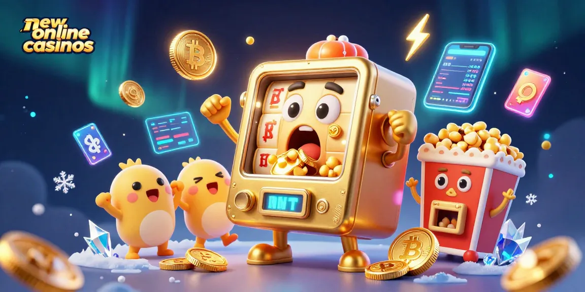 Experience thrilling wins at new online casinos with our animated slot hero celebrating jackpots!