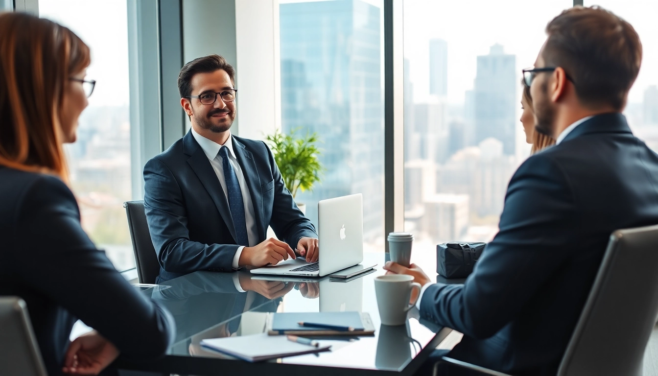 Headhunter Ingenieure interviewt Kandidaten in einem modernen Bürosetting