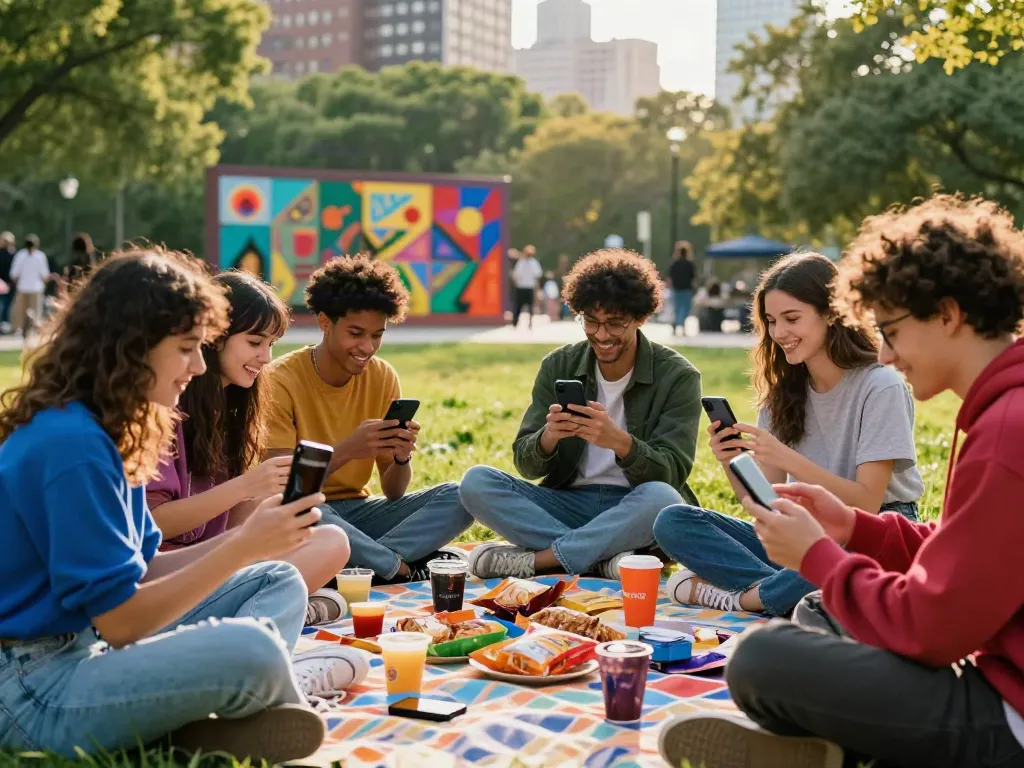 Young adults embracing lively moments outdoors with rokok88 shared experiences in a city park.