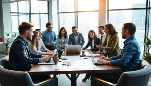 Headhunter Ingenieure in einem modernen Büro, die Expertise und Zusammenarbeit zeigen.