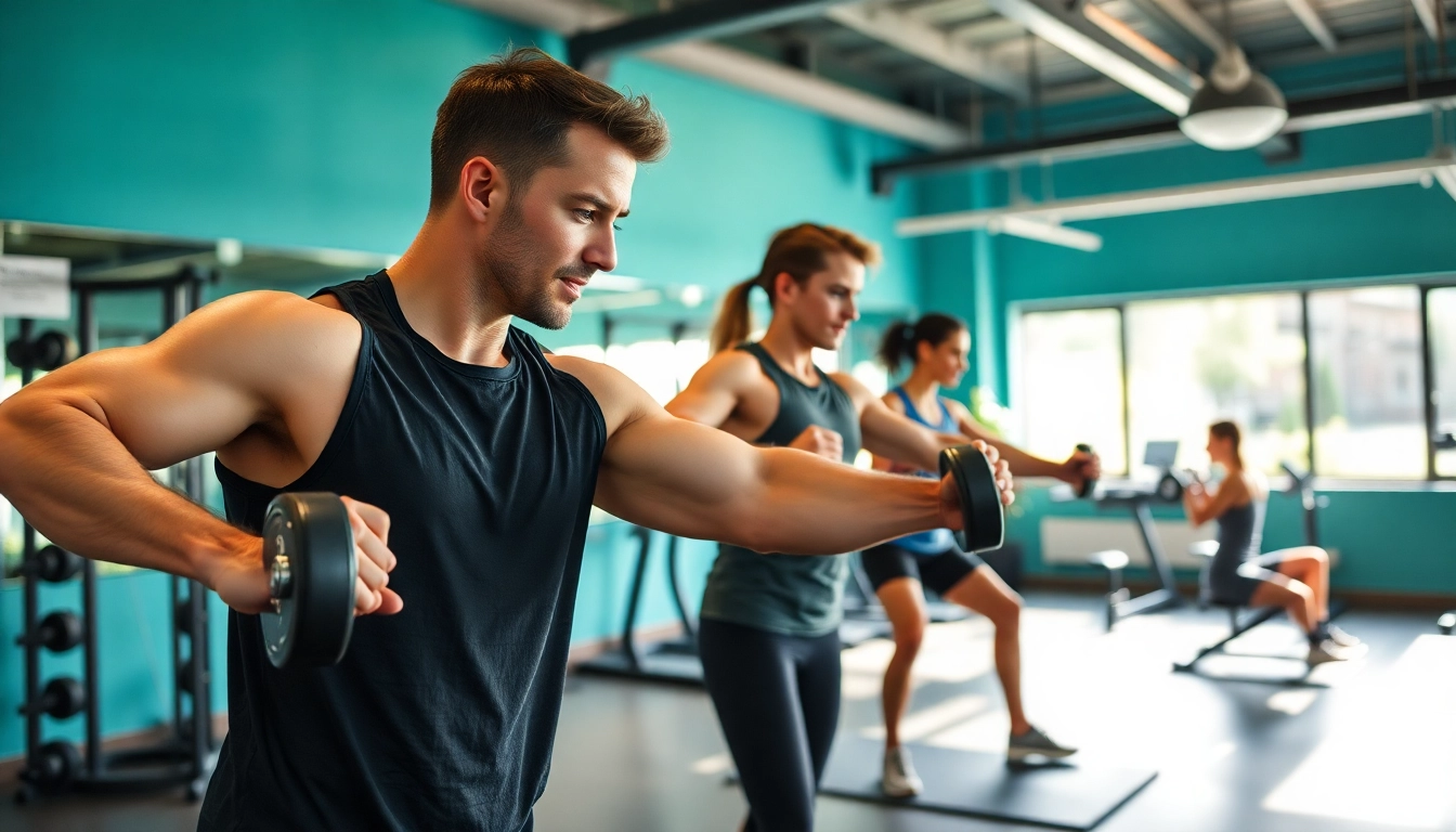 Anfänger beim Krafttraining im Fitnessstudio mit Fokus auf richtige Technik und Ausführung